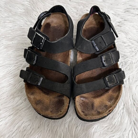 Birkenstock Birki's Canberra Ellice Triple Strap Sandal Shoes Black EU 37 US 6 - Picture 1 of 10